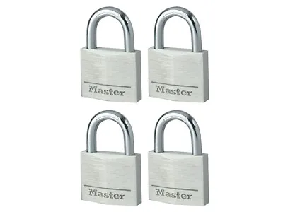  Master Lock Aluminium 40mm Padlock 4-Pin - Keyed Alike X 4 MLK9140Q • £21.82