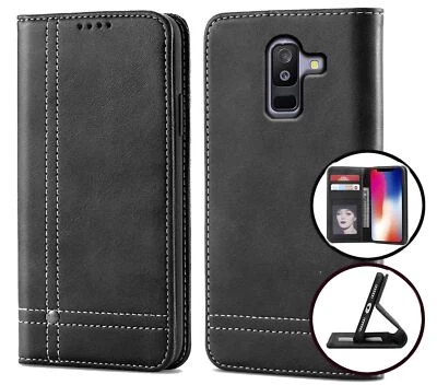 $8.50 • Buy Galaxy J8 2018 Sm J810 Pu Flip Leather Wallet Case Card Slot Kickstand Magnet