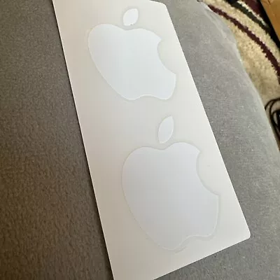 Genuine Original White Apple Logo Stickers X 2  - IPad/ IPhone / IMac / MacBook • £1.99