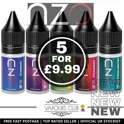 NZO E Liquid 10ml | All Flavours | 5 FOR £9.99 | UK Made E-Liquids | Great Value • £7.99