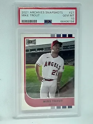 *PSA 10* Mike Trout 2021 Topps Archives Snapshots - #27 - Los Angeles Angels • $35.99