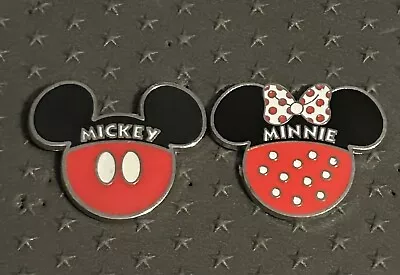 Disney Pin 119299 Set Of 2 Mickey Minnie Mouse Ear Icons Souvenir Couple • $9.98