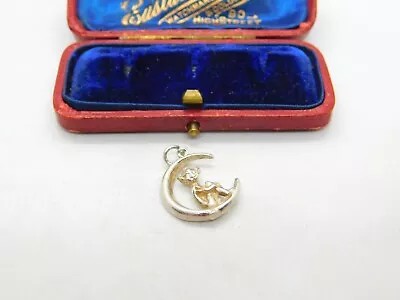 Sterling Silver Cornish Pixie On Moon Charm Vintage C1970 • $34.07
