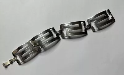 Modernist Vintage 925 Sterling Silver Plated Unisex Jewelry Bracelet 7” • $22.50