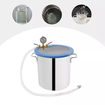 Stainless Steel Vacuum Chamber 5 Gallon Vacuum Defoaming Barrel For Epoxy Resin • $85.50