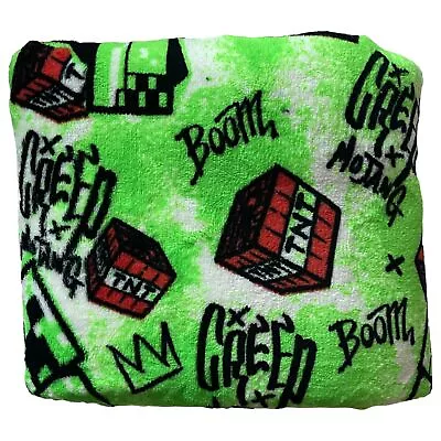 Minecraft TNT Silky Soft Plush Throw Blanket 46  X 60  Green All-over Pattern • $27.88