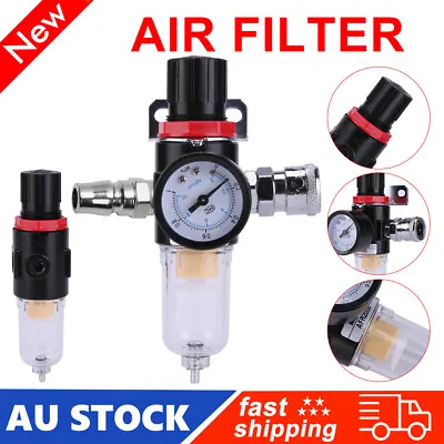 1/4  Air Compressor Moisture Water Trap Filter Regulator Separator Mounted AU • $15.15