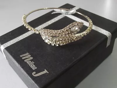 Snake Crystal Upper Arm Bracelet Armlet In Silver Tone - Adjustable • £4