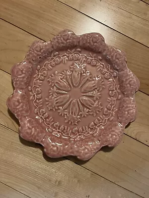 Bordallo Pinheiro Majolica Ceramic Portugal Pink Cabbage Carrot Plate 8” • $22