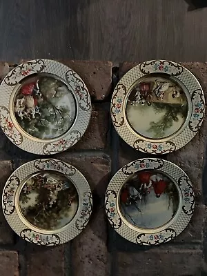 Vintage Daher Decorated Ware Made In Belgium Tin Plate Lancret Set Of 4   8  • $25