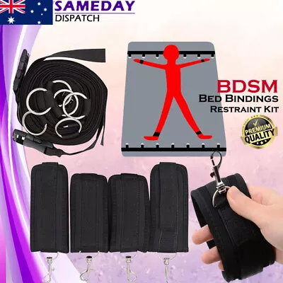 BDSM Under Bed System Restraint Bondage Kit Handcuffs Ankle Cuffs Fetish Sex Toy • $23.99
