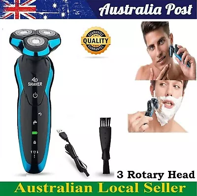 4D 3 Rotary Head Cordless USB Charging Electric Shaver Trimmer Men's Razor Beard • $32.99