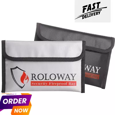 ROLOWAY Fireproof Bag (5 X 8 ) Money Wallet Cash Fireproof Bag (2-Pack) • $12.99