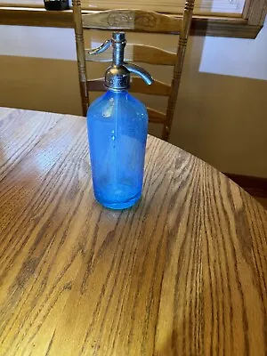 Vintage Blue Monarch Seltzer Bottle Czechoslovakia  • $25