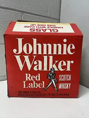 Vintage Carton Cardboard Box Johnnie Walker Red Label Scotch Whisky Bar Pub • $24.99