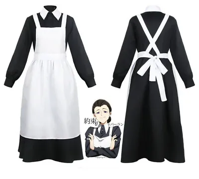 The Promised Neverland Isabella Krone Costume Cosplay Maid Apron Uniform Dress • $33.91
