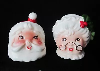 Vintage Mr & Mrs Santa Claus Head  Salt & Pepper Shakers - Japan • $24.99