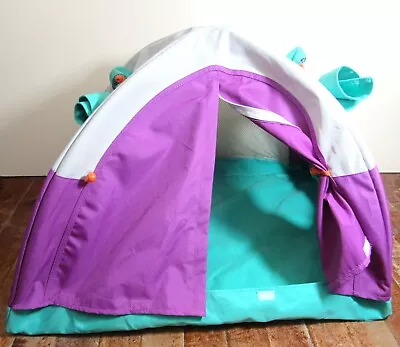 American Girl 18 Inch Doll Purple Aqua Camping Tent Stores Flat • $14