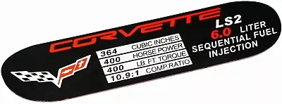 Fit For 05-07 C6 Corvette LS2 400HP Spec Data ID Plate Consoler Emblem 3D Badge • $19.99