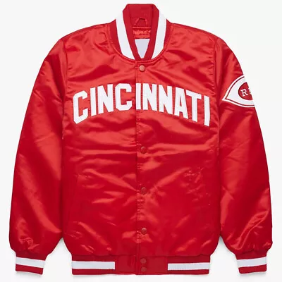 MLB Vintage 80's Cincinnati Reds Satin Baseball Letterman Varsity Jacket • $95