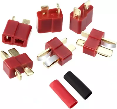 FLY RC 10 Pairs Deans T Plug Connectors Male And Female With 20pcs Shrink Tubin • $10.26