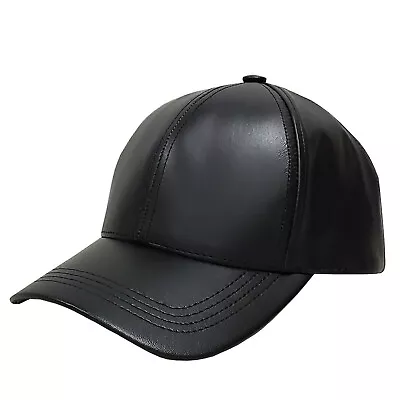 Emstate Mens Womens Genuine Cowhide Leather Baseball Cap Many Colors Made In USA • $32.99