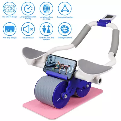 Automatic Rebound Abdominal Core Wheel Ab Roller Elbow Support W/ LCD Exercise • $24.99