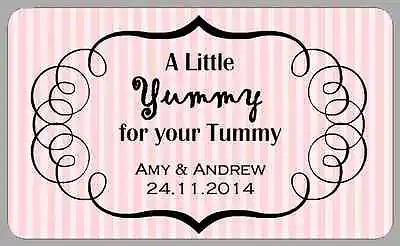 £3.40 • Buy Yummy For Your Tummy Candy Stripe Labels Wedding Sweet Cart Retro Jar Stickers