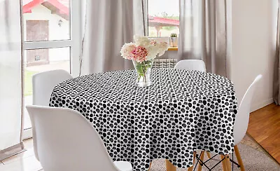 Cow Print Round Tablecloth Black And White Dots • £27.99
