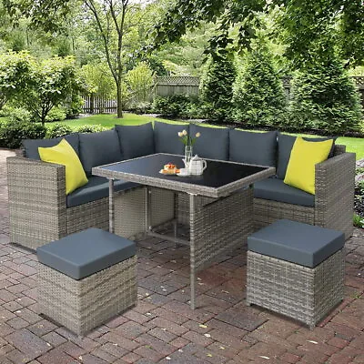 $1227.95 • Buy Outdoor Sofa Dining Set Garden Patio Lounge Setting PE Wicker Furniture Grey