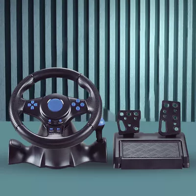 Racing Simulator Steering Wheel Convenient Computer USB Car Steering-Wheel Black • £62.75