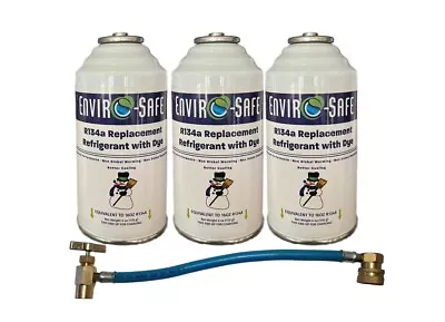 R 134a Refrigerant Replacement W/ UV Dye + Simple R134a Charging Hose (3 Pack) • $40.90