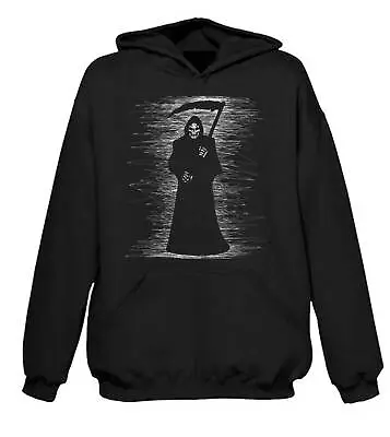 £24.95 • Buy GRIM REAPER HOODIE - Skeleton Skull Halloween Goth Gothic T-Shirt