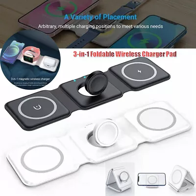 Foldable Wireless Charger Dock Fast Charging Pad For Apple Watch IPhone AirPod • $8.20