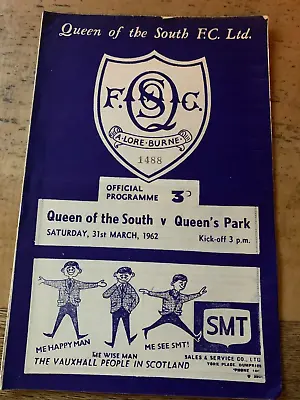 Queen Of The South V Queens Park 1961/1962 • £2.99