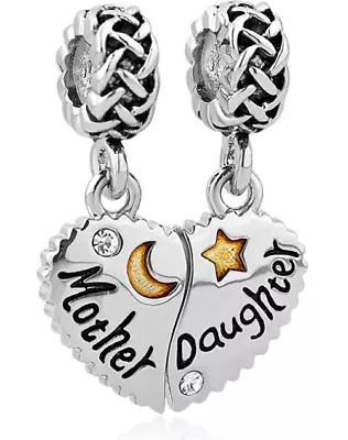 Pandora Charm Heart Love Mom Mother Daughter Son Charm Dangle Beads Charm • $28.99