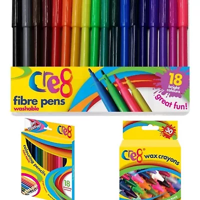 Colouring Pencils Fine Tip Feltip Pens Wax Crayons Kids Adults Uk Based • £3.45