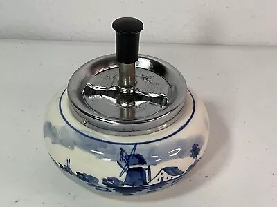 DELFT BLUE Blue & White Spinner Ashtray. Vintage. Excellent Cond. See Photos. • $18.99