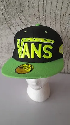 Vans Black Lime Green Skater Skateboard Cap Hat Snapback Embroidered Adjustable • £9.99