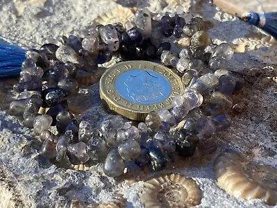 Iolite - Semi Precious - Gemstone Beads - 33cm Strand - Jewellery Making • £12.75