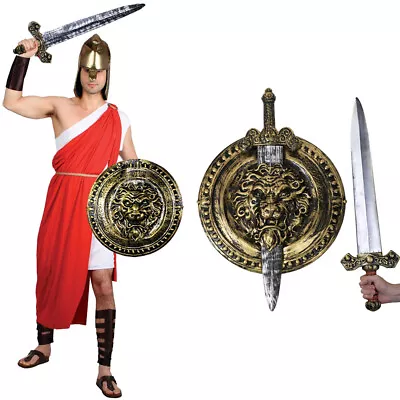 £19.99 • Buy Mens Spartan Warrior Costume Greek Roman Soldier Fancy Dress Gladiator Outfit