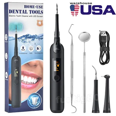 $22.15 • Buy Household Electric Dental Calculus Tartar Remover Ultrasonic Tooth Whitening USA