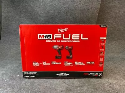 MILWAUKEE 2988-22R M18 Fuel 3/8  & 1/2  Cordless Impact Wrench Kit • $439.99