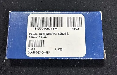 Us Military Humanitarian Service Medal In Government Issue Box • $3