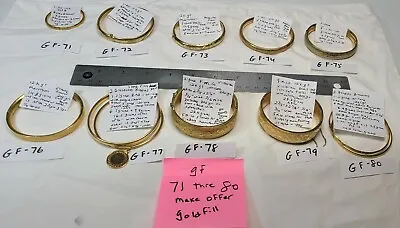 Vtg Signed 1-20-12k GF Gold Filled Hinged & Bangle Bracelets Baby FM Co Winard + • $24.95