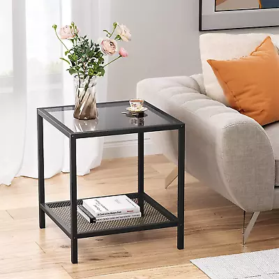 Glass Coffee Table Small Modern Coffee Table Square Simple Center Tables For Li • $52.29