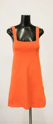 Zara Women's Sleeveless Square Neck Knit Summer Dress DM9 Orange Size US:XS • $18.74