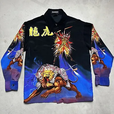 $38 • Buy Z Cavaricci Graphic Dragon Long Sleeve Button Shirt JNCO Style Boy Youth M 10-12