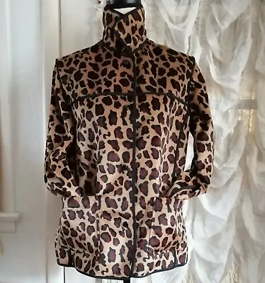 Vintage Liz Claiborne Faux Leopard Hair Print Jacket Reveersable Women Size L • $23.88