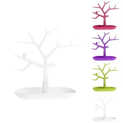 Plastic Tree-Shaped Jewelry Organizer Earrings Necklace Bracelets Display Stand • £7.70